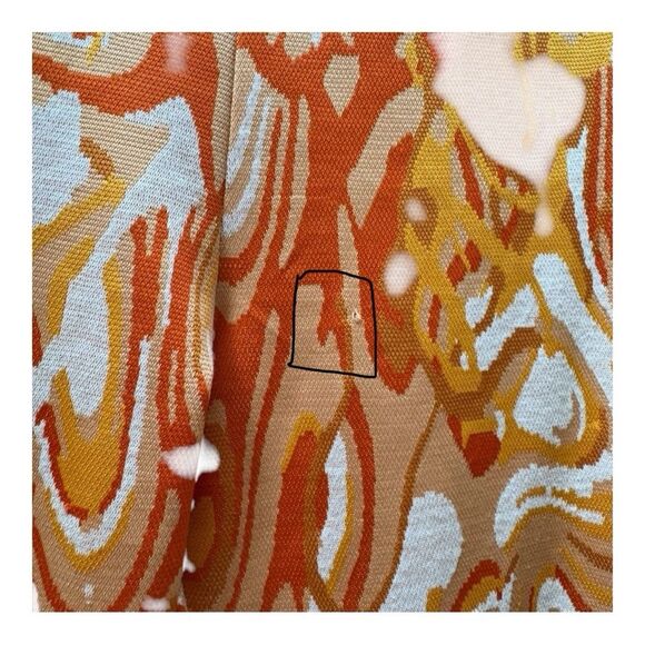 Retro Orange Swirl Print Flare Pants Groovy 70s Style Festival - Picture 3 of 9